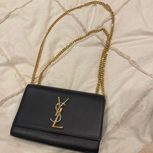 SAINT LAURENT Kate Small Grain de Poudre in Black